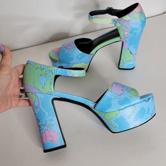 Dolls Kill x Delia's Jet Setter Platform Heels Women's Size 10 - Picture 5 of 12